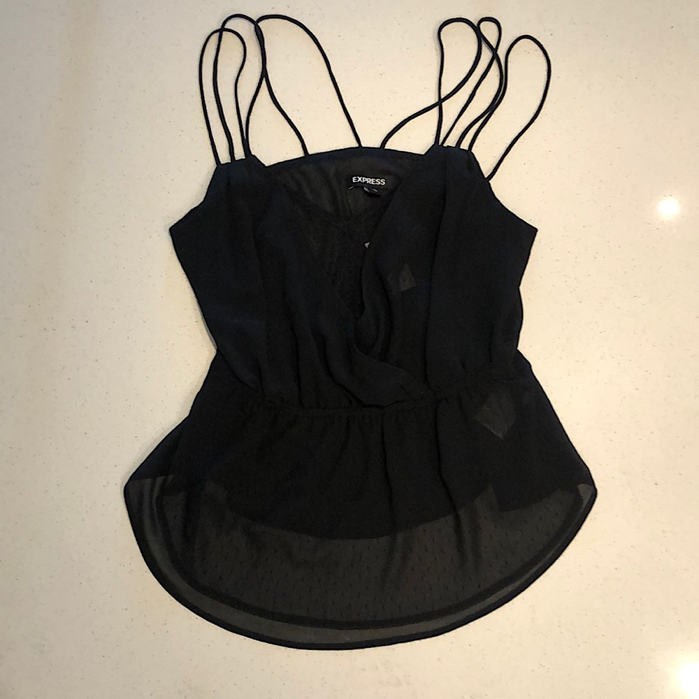 Express Nylon V-Neck Top (Three Shoulder Straps)